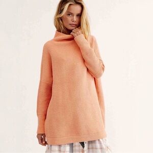 Free People Slouchy Ottoman Tunic Tangerine Size M Cotton Blend